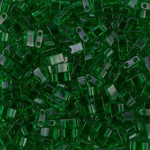 Half Tila Beads - #0146 Green Transparent