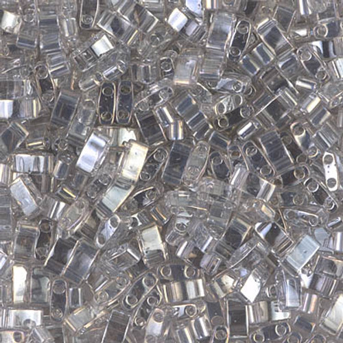 Half Tila Beads - #1881 Silver Gray Gold Luster