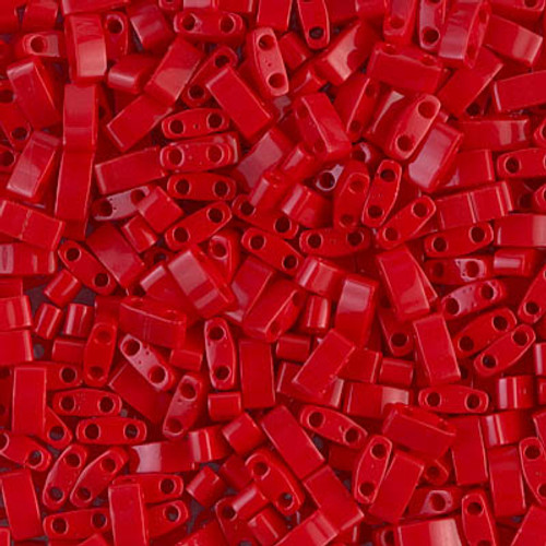 Half Tila Beads - #0408 Red Opaque