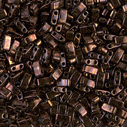 Half Tila Beads - #0457B Dark Raspberry Metallic Rainbow