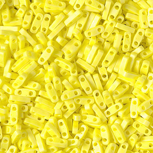 Quarter Tila Beads - #0404FR Yellow Opaque Rainbow Matte