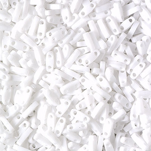 Quarter Tila Beads - #0402 White Opaque