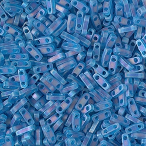 Quarter Tila Beads - #0149FR Capri Blue Transparent Rainbow Matte