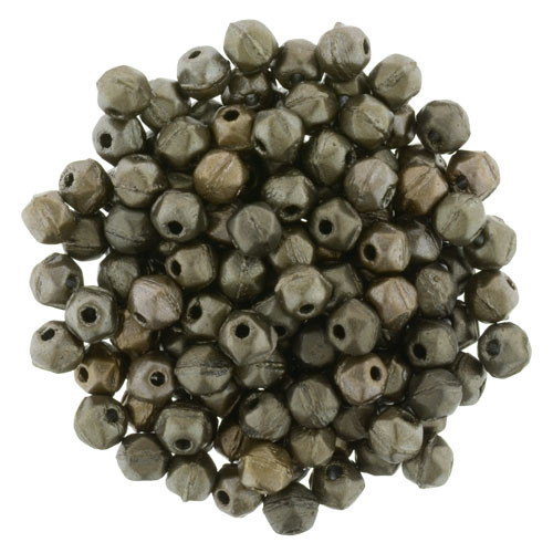 3mm Round - English Cut - #K0167 Leather Metallic Matte (50pcs)