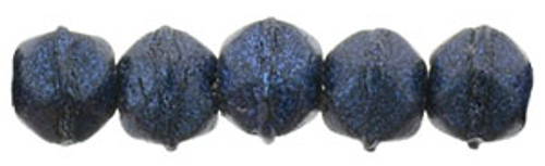 3mm Round - English Cut - #79032 Metallic Suede - Dark Blue (50pcs)