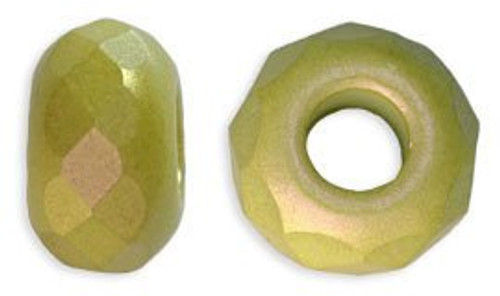 Firepolish Large Hole Rondelles 14 x 9mm : ColorTrends - Pearl Coat - Canopy