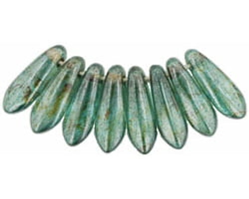 3x10mm Dagger - Green Transparent Luster