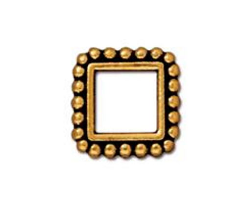 TierraCast Bead Frame - 6mm Square Antique Gold | Pk of 2