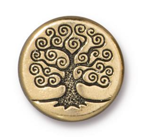 TierraCast Bead: Puffed Beads 15mm Tree | Pk of 2