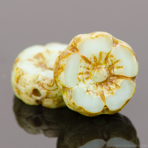 Hibiscus Flower - 9mm Seafoam Green Silk Picasso