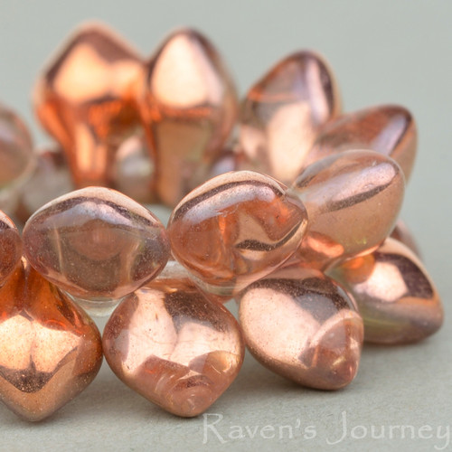Spades (11x8mm) - Crystal Transparent with Copper Half-Coat