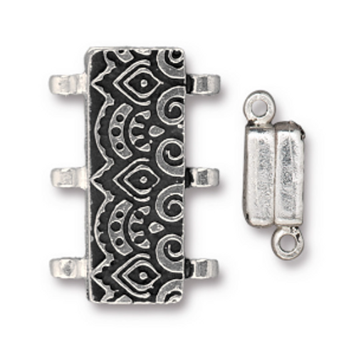 Magnetic Stitch-in Clasp Set: Temple 3-Loop by TierraCast | 1 Each