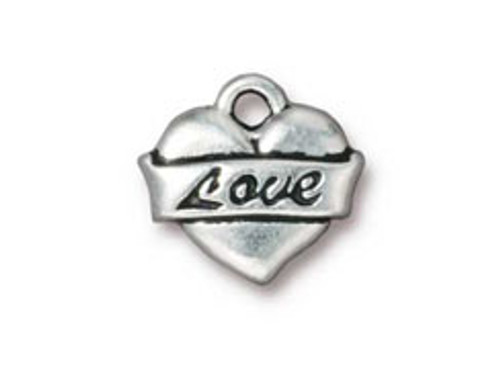 Tierracast Charms: Drop, Love Tattoo Heart | Pk of 4