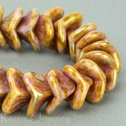 Three Petal Flowers - Goldstone Finish