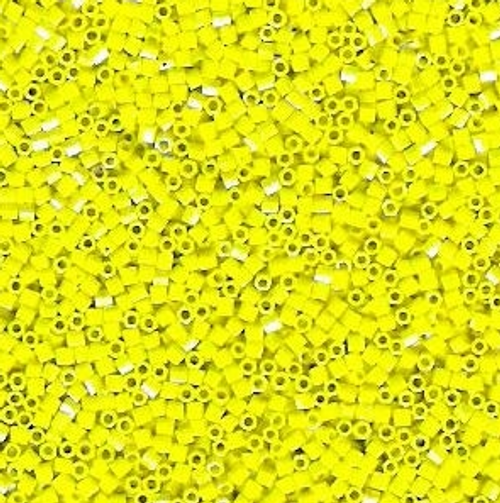 Hex Seed Bead by Miyuki - #0472 Yellow Opaque Rainbow