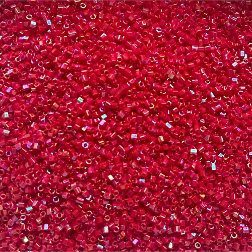 Hex Seed Bead by Miyuki - #0476 Red Opaque Rainbow *Discontinued*