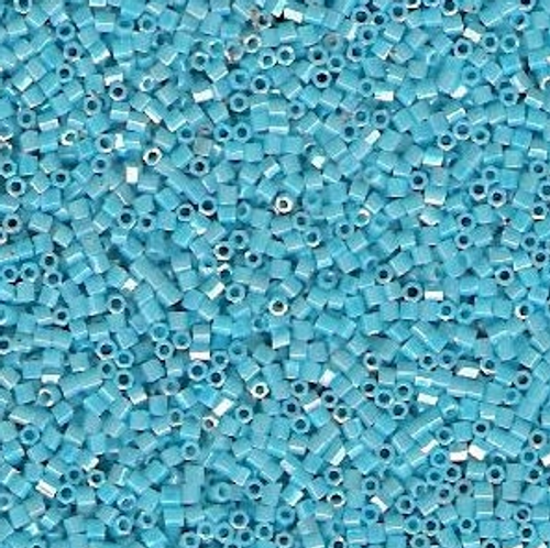 Hex Seed Bead by Miyuki - #0482 Turquoise Blue Opaque Rainbow