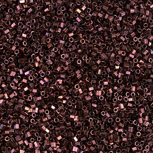 Hex Seed Bead by Miyuki - #0460 Dark Raspberry Metallic