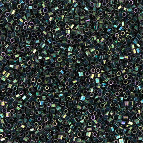 Hex Seed Bead by Miyuki - #0465 Dark Green Metallic Rainbow