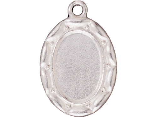 TierraCast Charms: Drop Frame, Scalloped Oval | 1 Each