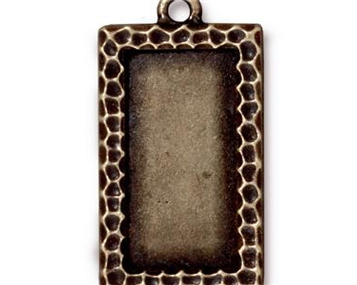 TierraCast Charms: Drop Frame, Textured Rectangle | 1 Each