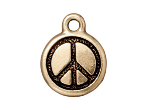 Charms: Drop, Small Peace Sign by Tierracast | Pk of 2