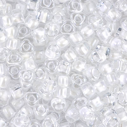 5/0 Triangle Bead - #1104 Clear / White Inside Color Lined