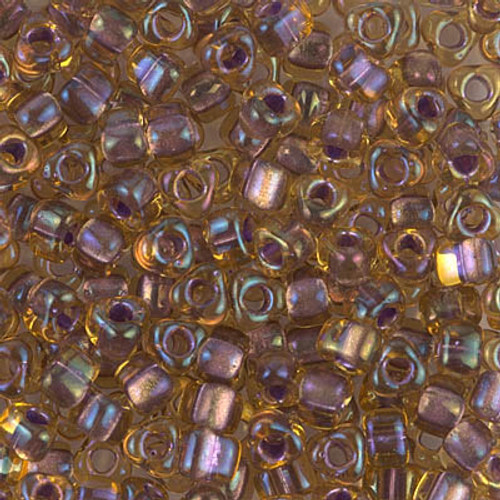 5/0 Triangle Bead - #1167 Topaz Luster / Amethyst Inside Color Lined Sparkle