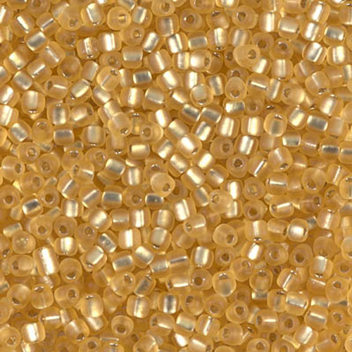 10/0 Triangle Bead - #1102F Gold Transparent Silver Lined Matte