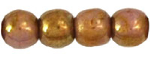 Round Bead - #P15695 Gold Smoky Topaz Opaque Luster