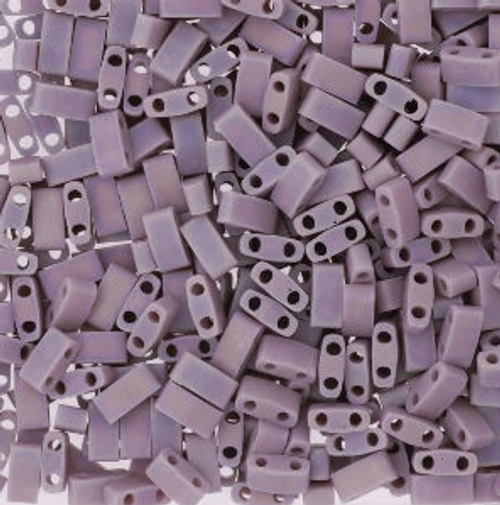 Half Tila Beads - #0410FR Mauve Opaque Rainbow Matte