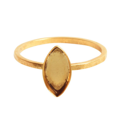 Ring: Hammered Thin Bitsy Navette by Nunn Design