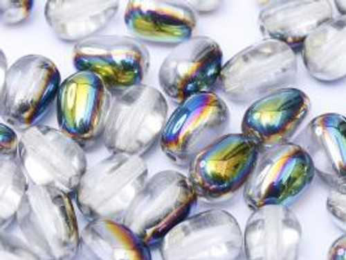 11x8mm Glass Drops - Crystal Vitrail