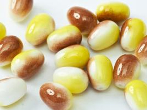 11x8mm Glass Drops - Chalk White Funky Cocoa
