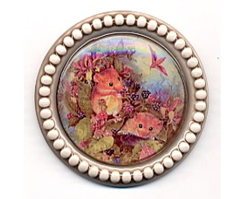 Art Stone Plus - Harvest Mice High Domed Button by Susan Clarke