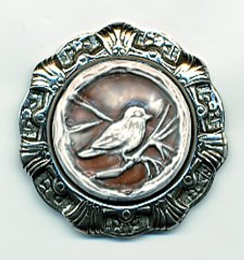 Art Stone Plus - Singing Bird Silver Button by Susan Clarke