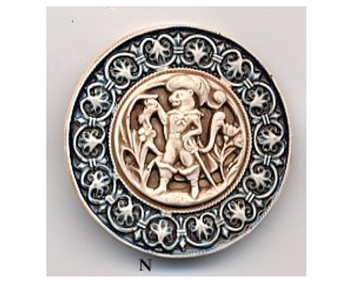 Art Stone - Puss-in-Boots Button by Susan Clarke