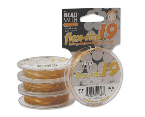 Flexrite 19 Strand 0.014 - 24KT Gold Plate - 30 Feet