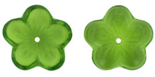 Large Flat Flowers 16x4mm - Olivine