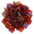 CzechMates 4-Hole QuadraTile - #W9008 Siam Ruby Twilight