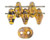 SuperDuo Bead - #TE8002 Lemon - Silver Picasso