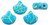 Ginkgo Leaf Bead - Ionic - Blue/Yellow