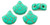 Ginkgo Leaf Bead - Ionic - Turquoise Green/Brown