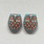 Horned Owl Bead (18x15mm) - Turquoise Blue with Copper Wash