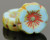 Hibiscus Flower - 12mm Arctic Blue Silk with Red Picasso