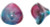 Three Petal Flowers -  Dual Coated Pink/Blue *Discontinued*
