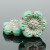 Wild Rose - 14mm Turquoise Opaque with Platinum Wash