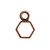 Bezel - Pendant: Hexagon Open Itsy Single Loop by Nunn Design | 1 Each