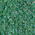 Quarter Tila Beads - #0146FR Green Transparent Rainbow Matte