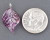 18mm Lampwork Leaf - Dark Tourmaline & Pink Mix